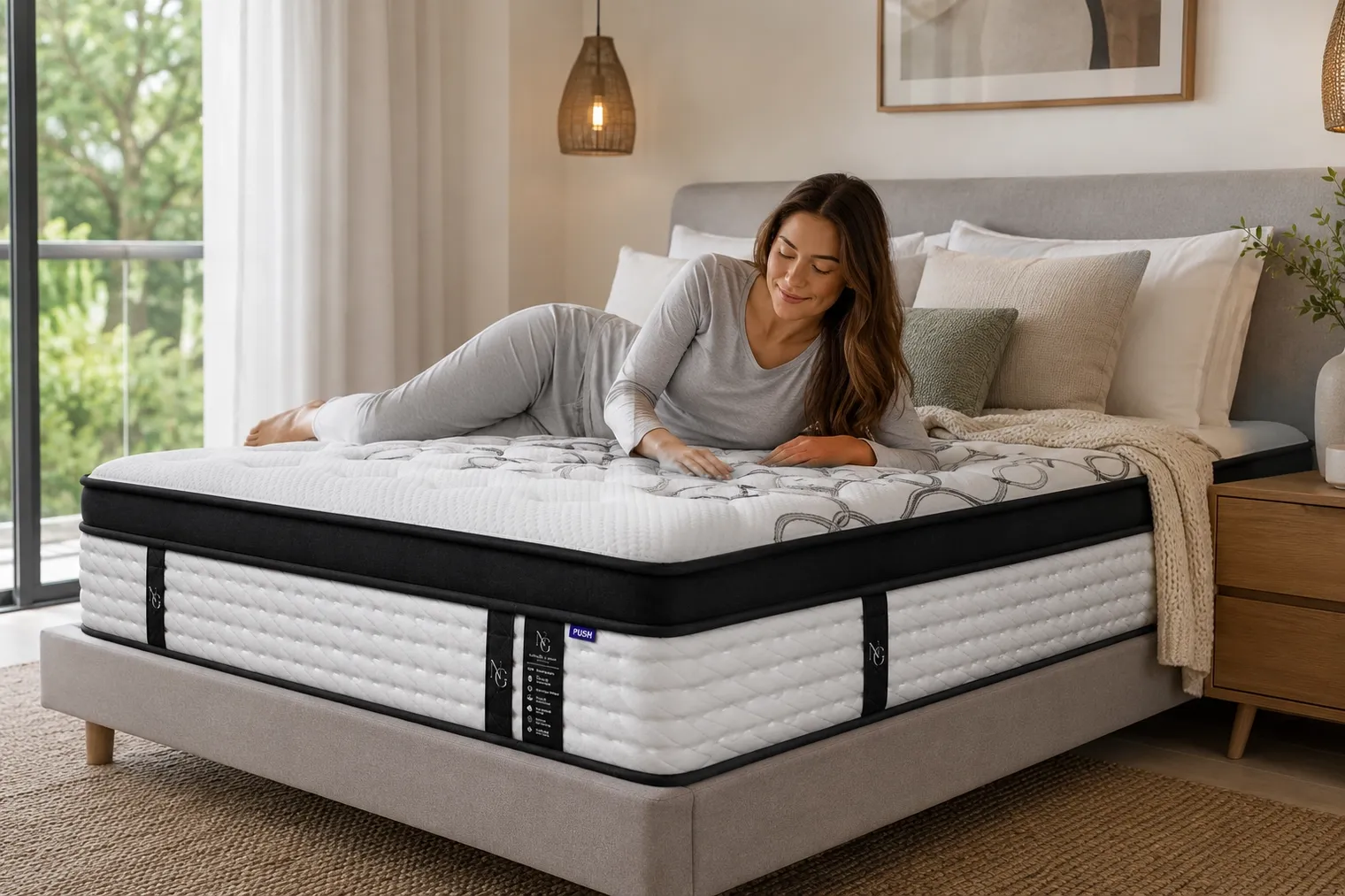 Close-up of micro pocket coil system with foam encasement edge support