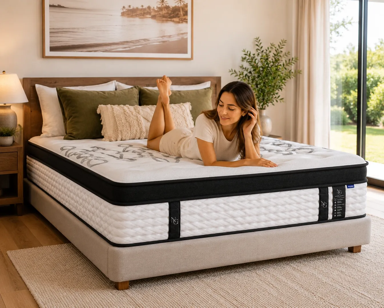 Nature's Gift Plush Mattress in bedroom